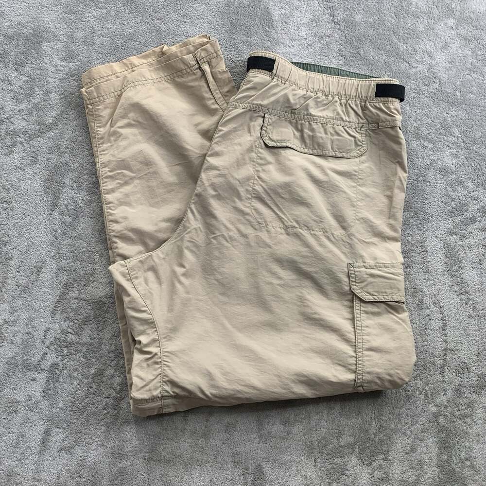 REI Sahara Convertible Pants Mens XL Beige Cargo Belted Outdoor Gorpcore Hiking